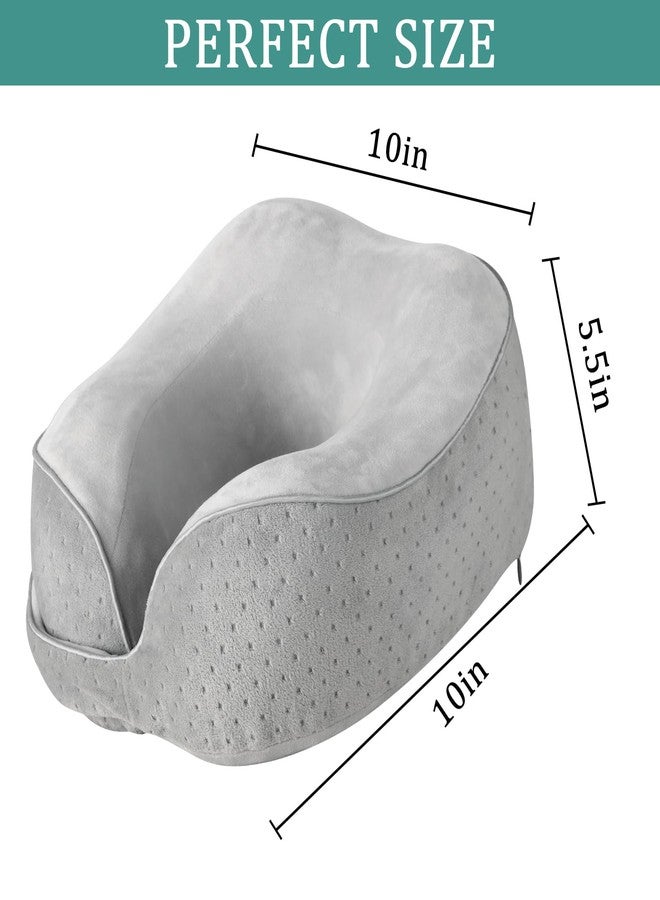 Gosider Travel Pillow Breathable Airplane Neck Pillow Memory Foam Neck Pillow for Sleeping Travel Head & Neck Support Soft Travel Pillow for Sleeping Rest Airplane Car & Home Use Grey - Image 4