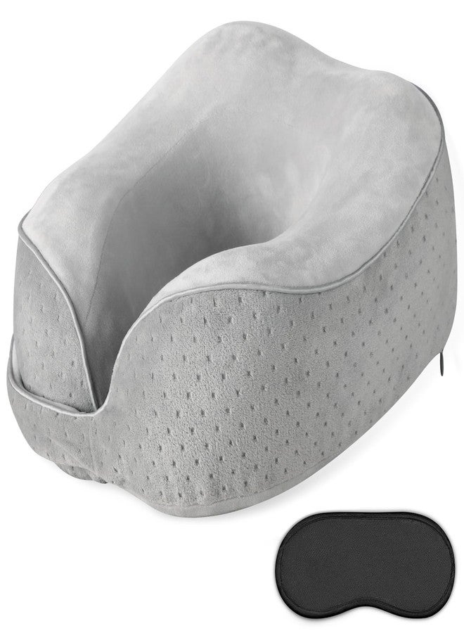 Gosider Travel Pillow Breathable Airplane Neck Pillow Memory Foam Neck Pillow for Sleeping Travel Head & Neck Support Soft Travel Pillow for Sleeping Rest Airplane Car & Home Use Grey - Image 1