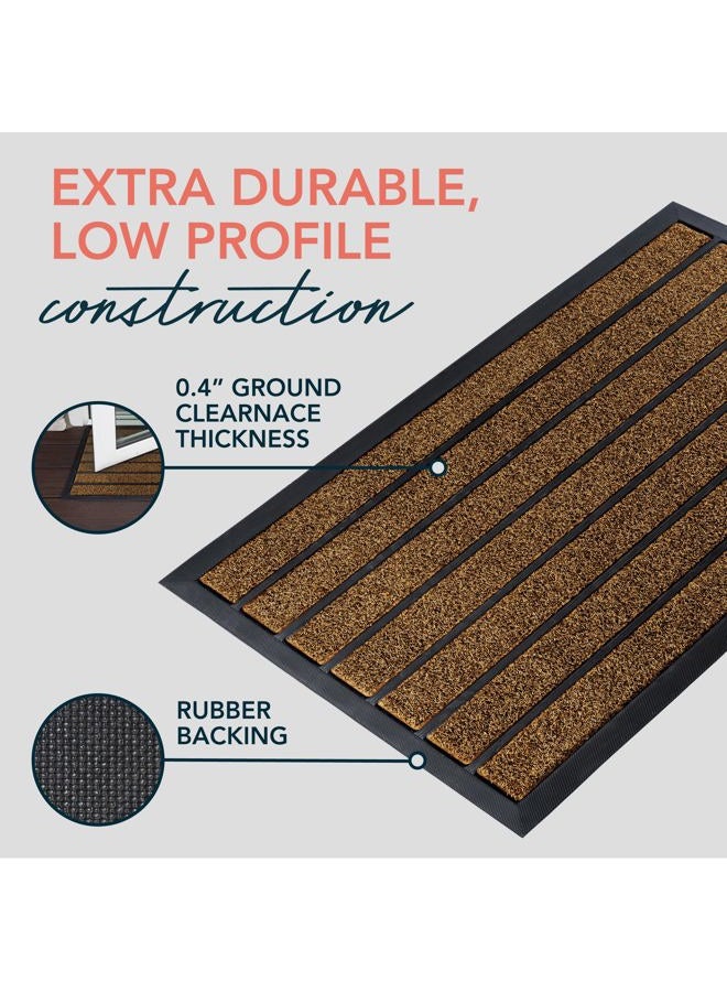 ubdyo Extra Durable Door Mat - Dirt Trapping Outdoor Welcome Mats - Non-Slip Outdoor Door Mats - Low Profile Front Door Mat - Indoor (30" x 17", Bright Brown) - Image 4
