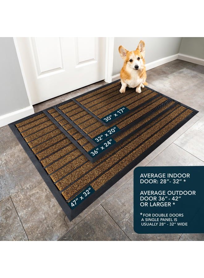 ubdyo Extra Durable Door Mat - Dirt Trapping Outdoor Welcome Mats - Non-Slip Outdoor Door Mats - Low Profile Front Door Mat - Indoor (30" x 17", Bright Brown) - Image 3