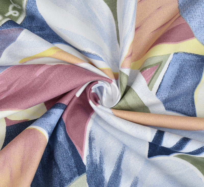 TIB® 140 GSM Soft Glace Cotton Duvet Cover Single Bed II Razai Cover II Quilt Cover II Dohar Cover for Single Bed with Zipper. (Blue Flower, Single) - Image 3