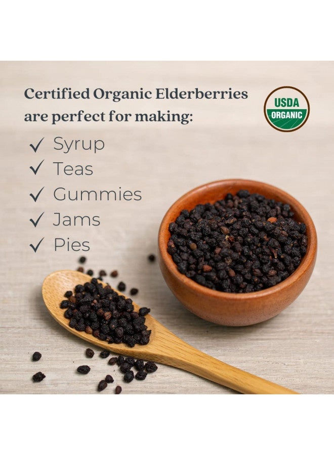 Starwest Botanicals Organic Dried Elder Berries, 1 Pound Bulk | Immune System Support Booster For Making Tea, Syrup, Gummies