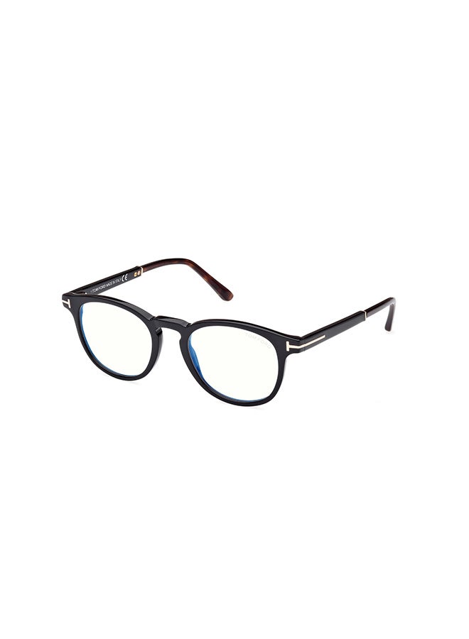 TOM FORD Unisex Round Eyeglass Frames Shiny Black TOMFORD FT5891-B00549 49 mm - Image 1
