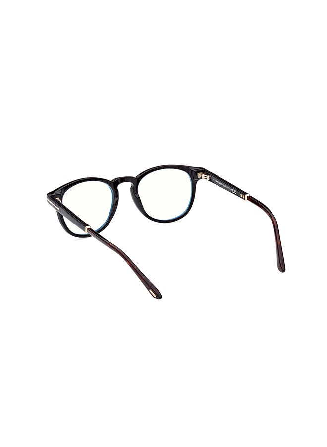 TOM FORD Unisex Round Eyeglass Frames Shiny Black TOMFORD FT5891-B00549 49 mm - Image 3