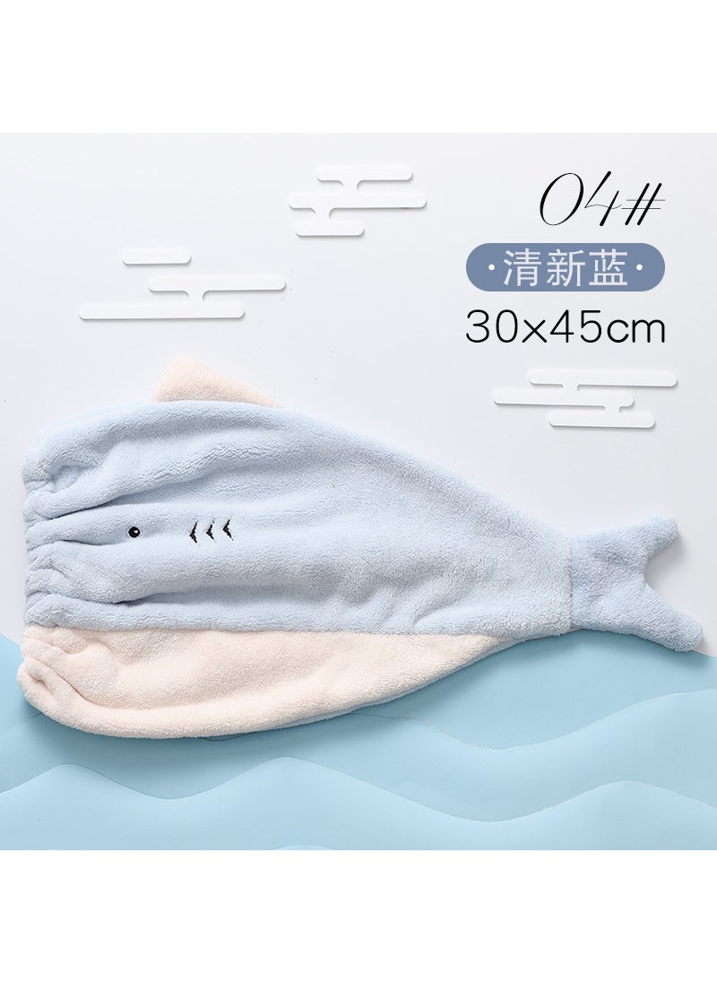 Generic 1 x 5 pcs Coral Fleece Quick-Dry Hair Towel Cap 04# fresh blue (adult) 