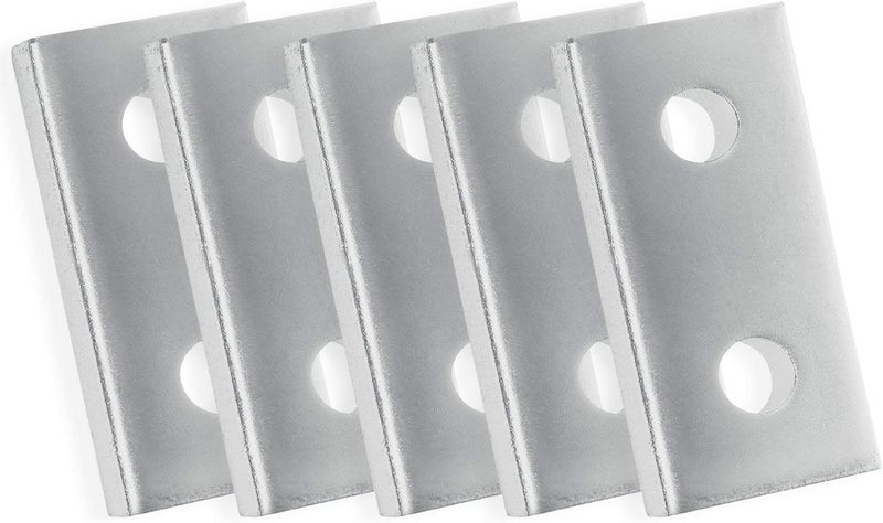 OHLECTRIC (5 Pack) 2-Hole Splice Plates – Premium Zinc Electroplated Steel | 1-5/8" x 1/4", 9/16" Holes – Heavy-Duty Brackets for Wood, Metal, Framing & Structural Repair - Image 4