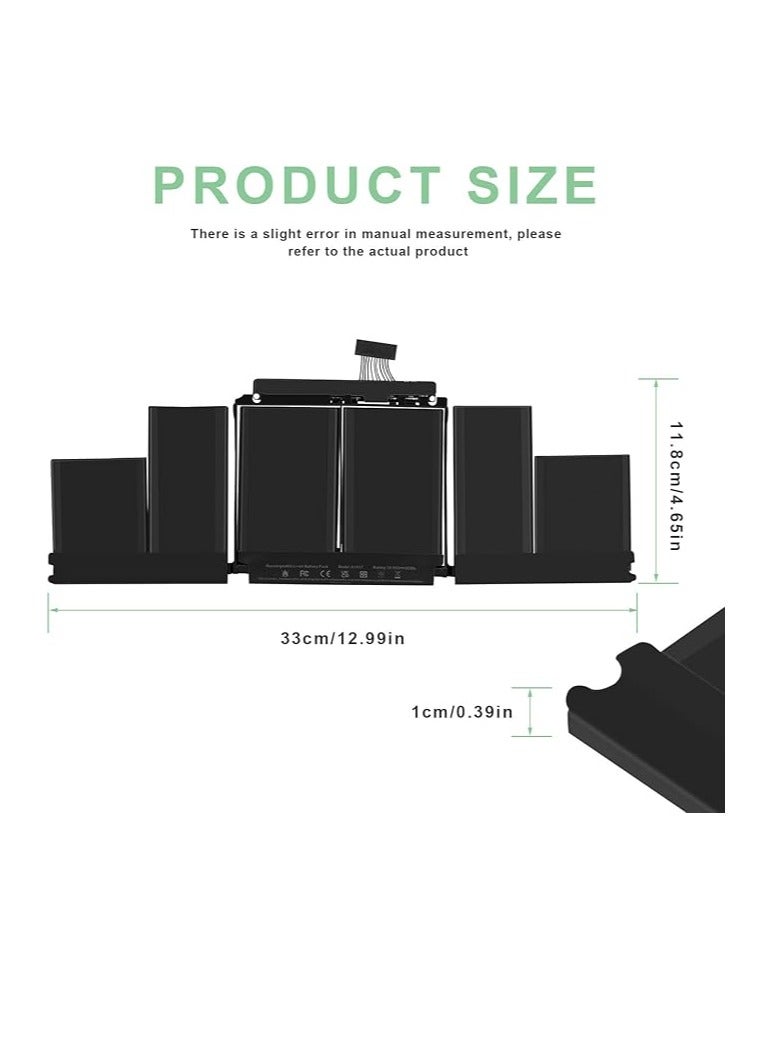 Terabyte Replacement 10.95V/95Wh A1417 Laptop Battery for MacBook Pro 15" inch A1398 Mid 2012 Early 2013 Retina Series, MC975LL/A MC976LLIA MD831LL/A ME664LL/A ME665LL/A ME698LL/A - Image 2