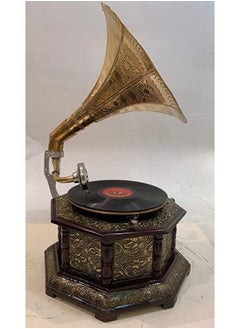 Gramophone player record player Working Gramophone Recorder Player Phonograph Gold Craved Gramophone
