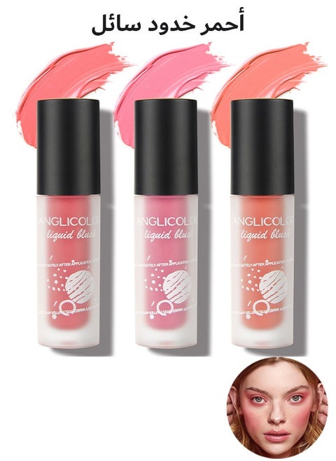 3 Pcs Matte Liquid Blush for Cheeks, Lightweight Blush Makeup, Highly Pigmented, Vegan and Cruelty Free