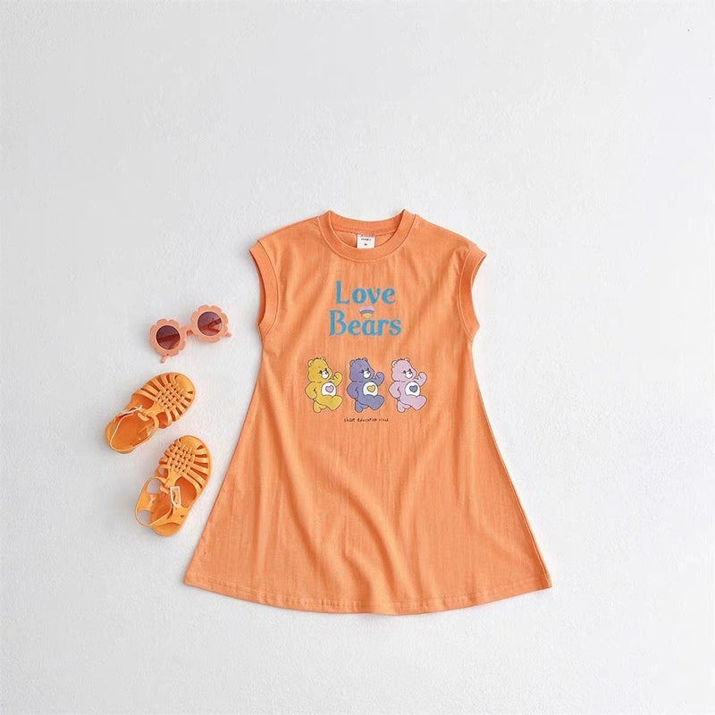 Korean Style Children'S Clothing Summer Baby Girl Thin Bear Sleeveless Vest Dress Sleeveless Baby Clothes Children'S Clothing Skirt - Image 3