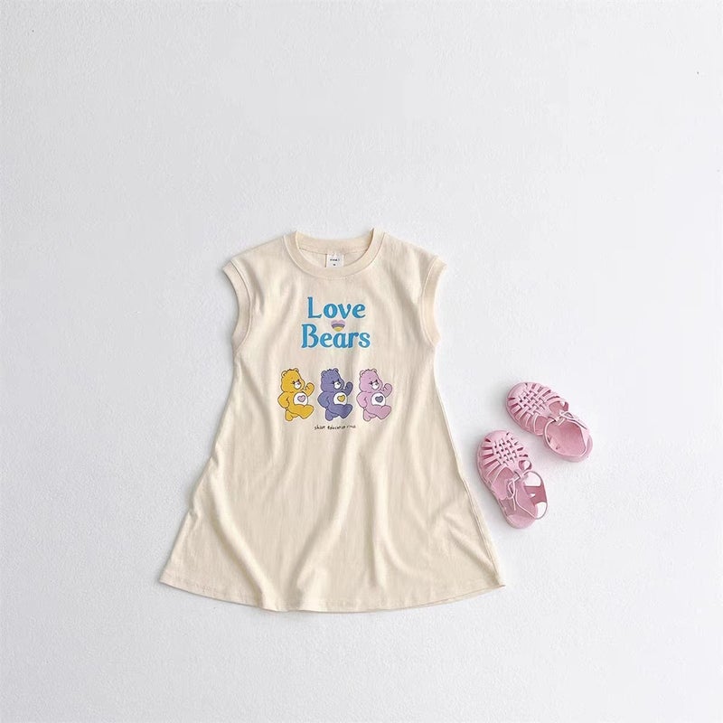 Korean Style Children'S Clothing Summer Baby Girl Thin Bear Sleeveless Vest Dress Sleeveless Baby Clothes Children'S Clothing Skirt - Image 4