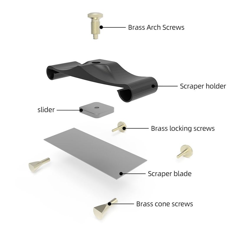 TOOLCOOL Card Scraper Holder with 3 Rectangle Cabinet Scraper Woodworking Set Reduce Hand Strain Adjustable Curvature for Precision And Fine Finish - Image 2