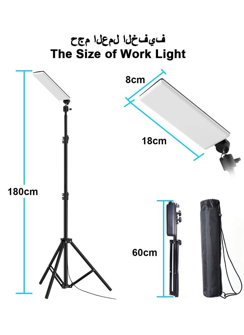 Dominy - LED Camping Light with Tripod Stand Work Light Fishing Rod Lamp Outdoor Tent Lamp Camping Lantern Portable Floor Light Pole Light 1680 Lumen USB Adjustable Height For Travel BBQ Emergency Car Repair - Image 1