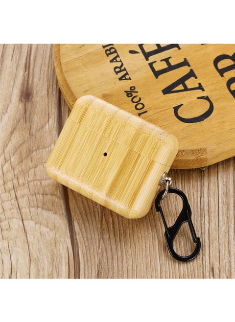 Wooden Earphone Case For Airpods Pro 2 Generation Walnut For Apple Airpods3/4 All-inclusive Protective Cover-Color:Bamboo-Applicable Model:airpods 1/2 Generation