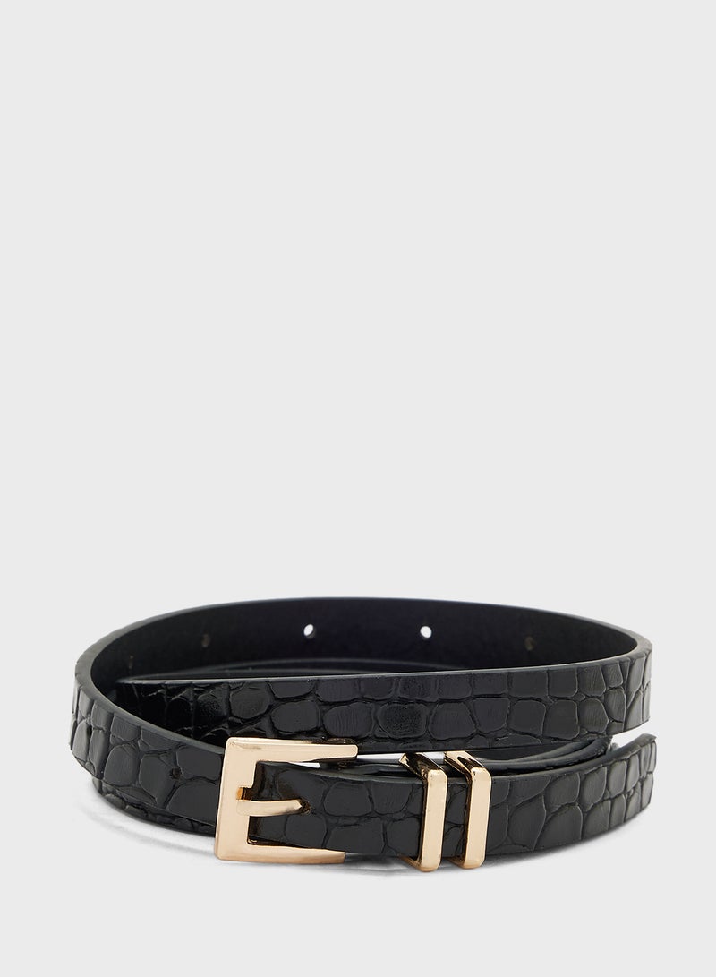 ELLA 3 Pack Snake Print Slim Belt Set - Image 2