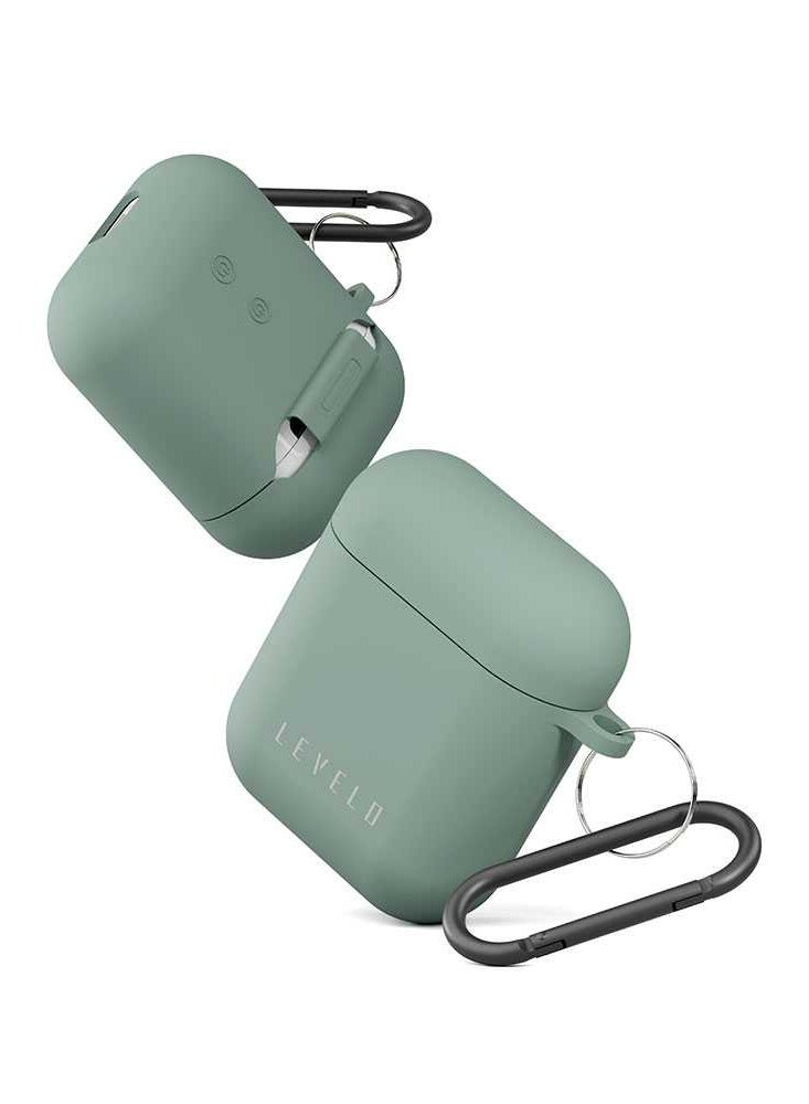 LEVELO Gorra Silicone Airpods Case 1/2 / Slim Design / Full Protection / Smooth Feel / Easily Fit / Premium Material - Green - Image 2