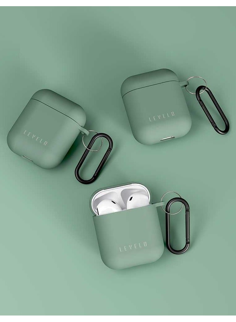 LEVELO Gorra Silicone Airpods Case 1/2 / Slim Design / Full Protection / Smooth Feel / Easily Fit / Premium Material - Green - Image 3