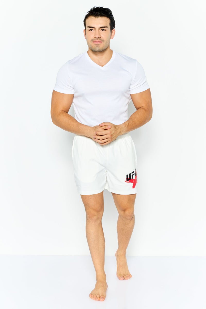 Ufc Men Brand Logo Board Shorts, White Combo  - Image 3