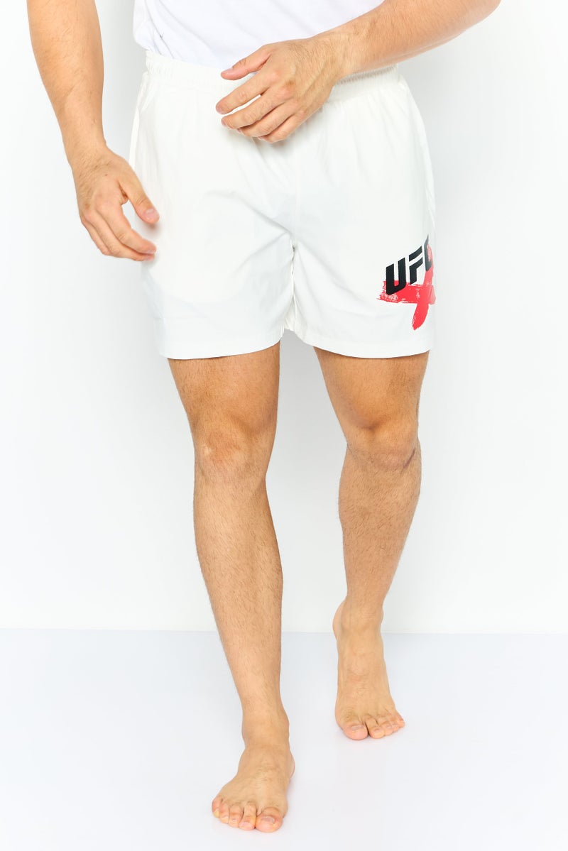 Ufc Men Brand Logo Board Shorts, White Combo  - Image 1
