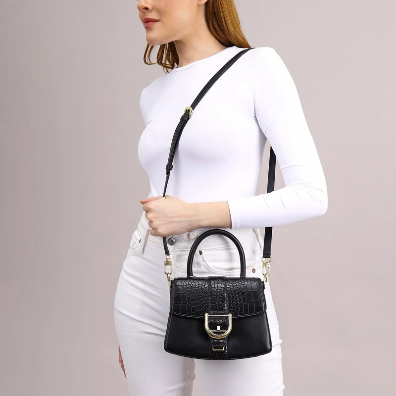 Da Milano black Fresco Top Handle Bag (S) for Women | Best Price UAE