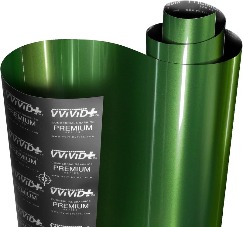 VViViD+ Ultra Gloss Premium Vinyl Car Wrap Film (3ft x 5ft, Gloss Sonoma Green) - Image 1