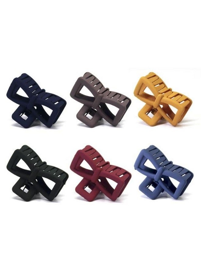 FREEBIES Korean Style Matte Bow Shaped Hair Claw Hair Clips, Clutchers, Hair Extension, Hair Clips & Hair Claw for Womens & Girls For All Types Of Hair (Pack OF 5) - Image 1