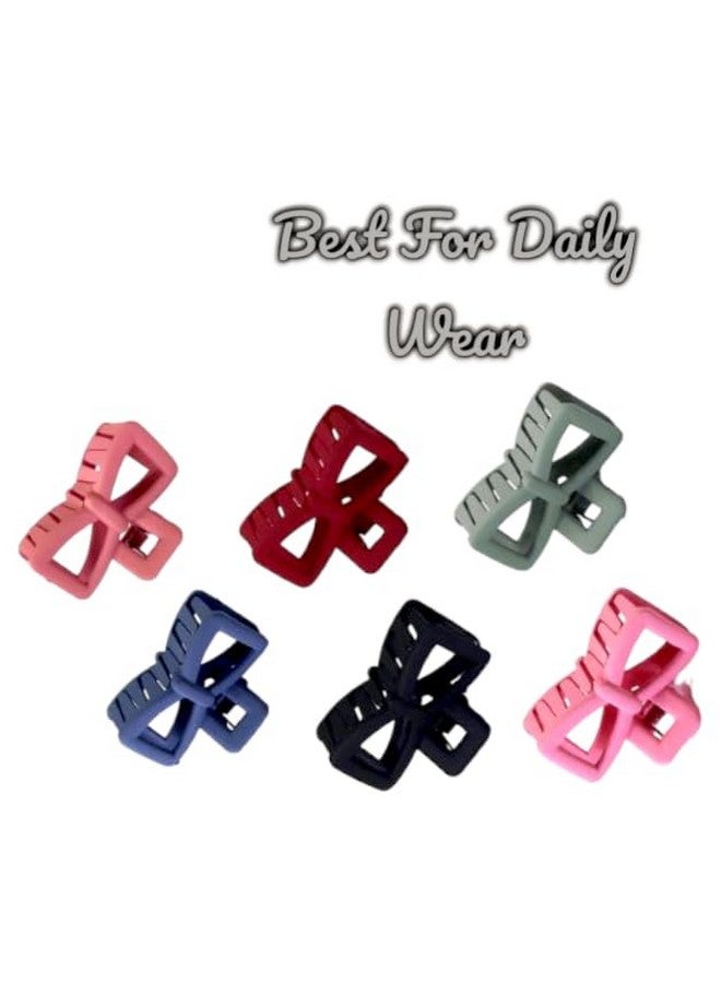 FREEBIES Korean Style Matte Bow Shaped Hair Claw Hair Clips, Clutchers, Hair Extension, Hair Clips & Hair Claw for Womens & Girls For All Types Of Hair (Pack OF 5) - Image 5