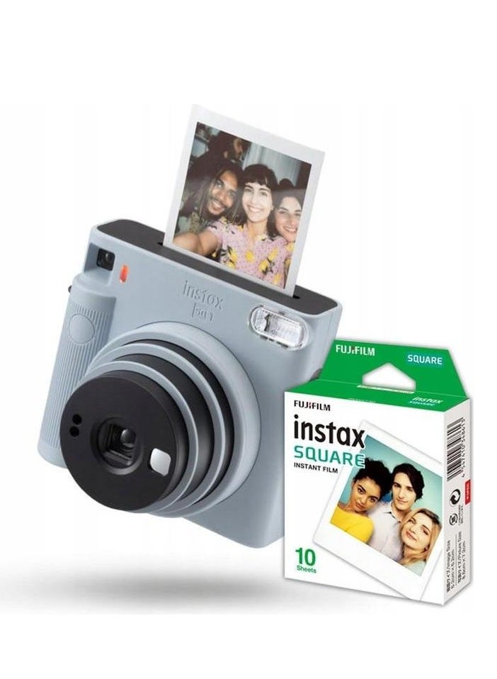 Instax Fujifilm Instax SQUARE SQ1 Instant Film Camera - Glacier Blue + Mini Film 10 SQUARE - Image 1