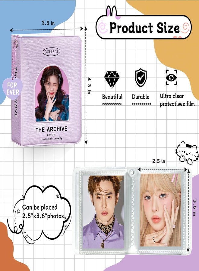 KeCool 3 Inch Kpop Photocard Binder, 40 Pockets Portable Photocard Holder Book Mini Photo K-pop Album, Window Hollow Kpop Binder Collector Book Photo Card Holder Album with Lovely Pendant (Leather Cover) - Image 5
