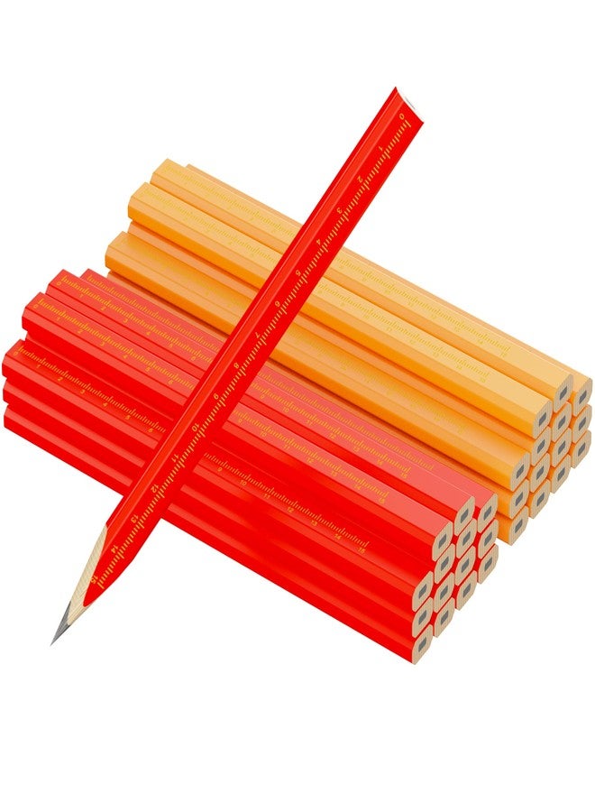RONDURE 29 Pieces Carpenter Pencils Flat Construction Pencils with Printed Ruler, Carpenters Scriber Pencil for Woodworking Marking Tool - Image 5