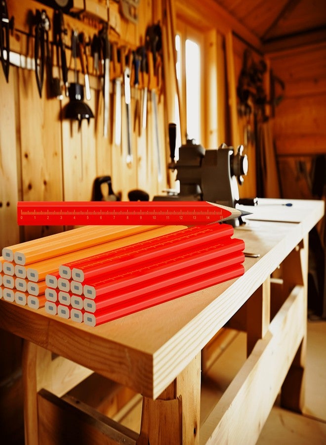 RONDURE 29 Pieces Carpenter Pencils Flat Construction Pencils with Printed Ruler, Carpenters Scriber Pencil for Woodworking Marking Tool - Image 4