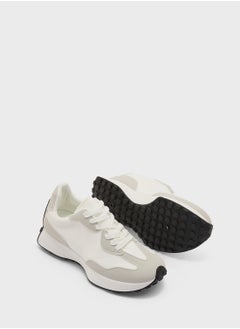 Truffle Stripe Detail Microfibre Lace Up Sneaker  - Image 4