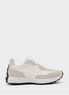 Truffle Stripe Detail Microfibre Lace Up Sneaker  - Image 1