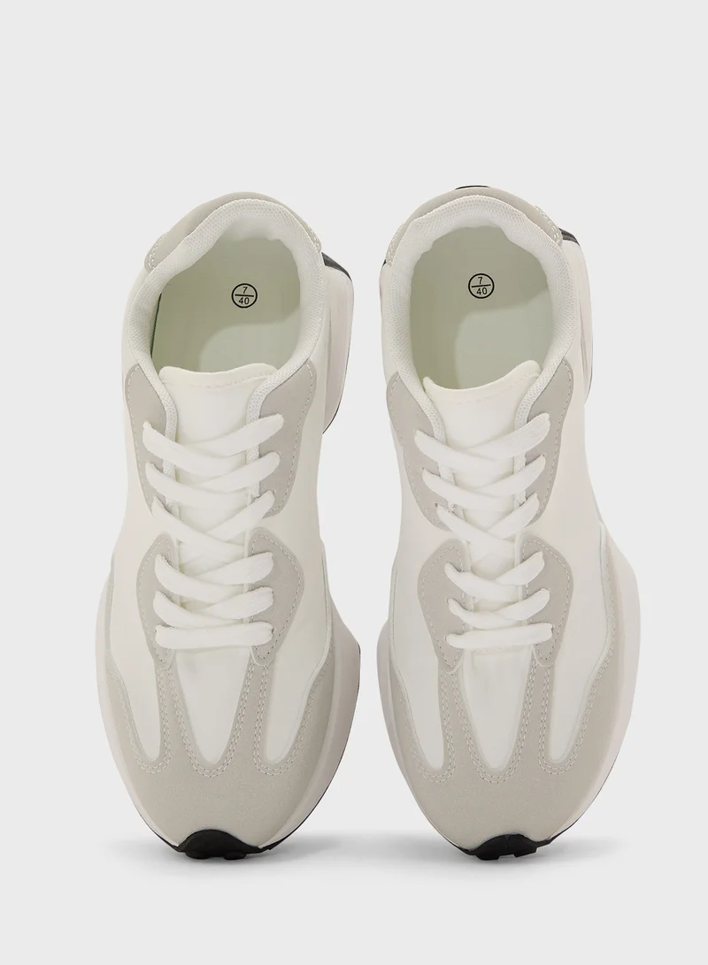 ترافل من نمشي Stripe Detail Microfibre Lace Up Sneaker