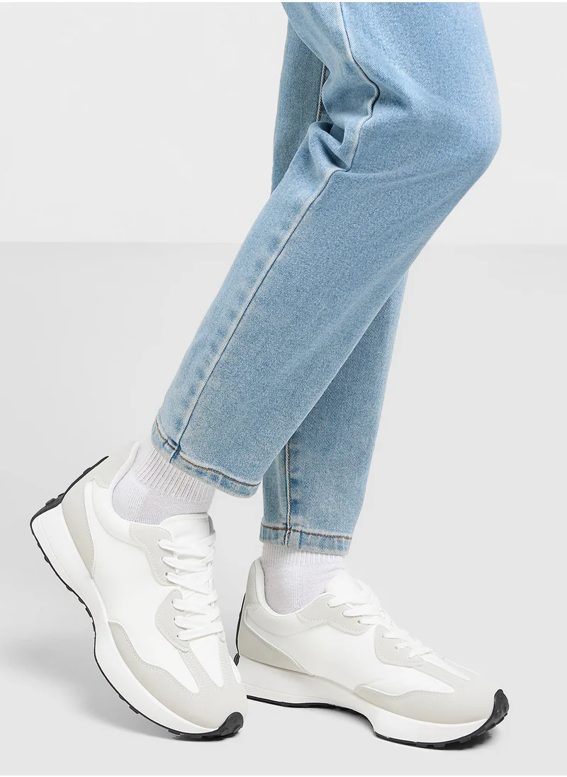 ترافل من نمشي Stripe Detail Microfibre Lace Up Sneaker