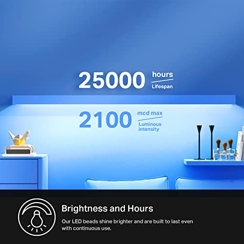 Kasa Smart LED Light Strip, RGB, 32.8ft(2 Rolls of 16.4ft.) Wi-Fi LED Strip Works w/ Alexa & Google Assistant,High Brightness, Trimmable, Up to 25,000 Hours,2Yr Warranty (KL400L10),Multicolor - Image 3