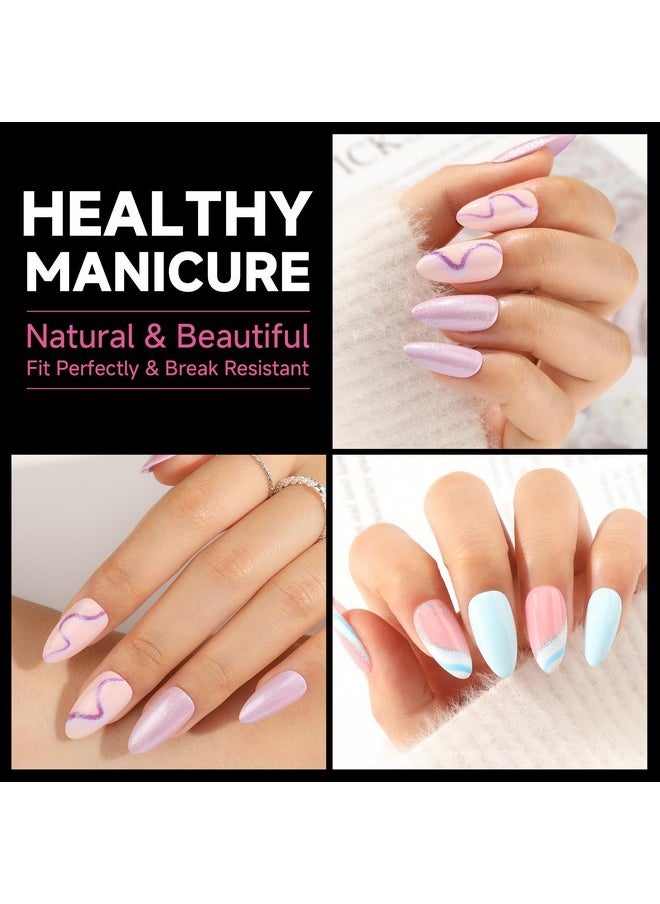 UNA GELLA Almond Nail Tips, 15 Sizes Medium Almond Gel X Nail Tips, 312Pcs Full Matte Surface Nail Tips Pre-Buff No Need To File Clear Full Cover Soft Gel Nail Tips For Nail Extension Diy Salon  - Image 2