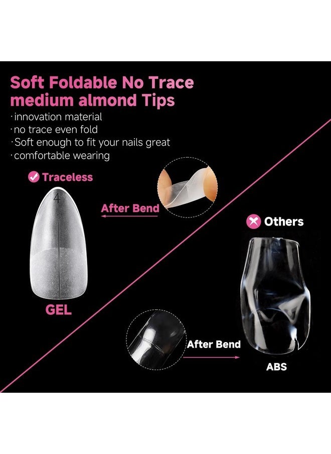UNA GELLA Almond Nail Tips, 15 Sizes Medium Almond Gel X Nail Tips, 312Pcs Full Matte Surface Nail Tips Pre-Buff No Need To File Clear Full Cover Soft Gel Nail Tips For Nail Extension Diy Salon  - Image 3