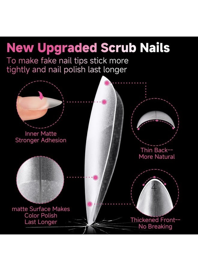 UNA GELLA Almond Nail Tips, 15 Sizes Medium Almond Gel X Nail Tips, 312Pcs Full Matte Surface Nail Tips Pre-Buff No Need To File Clear Full Cover Soft Gel Nail Tips For Nail Extension Diy Salon  - Image 4