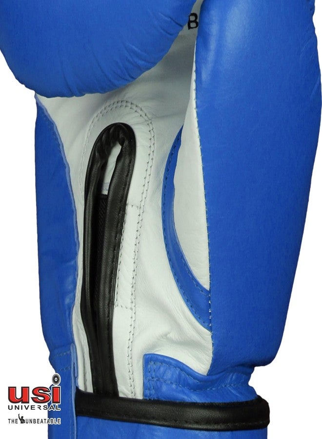 USI Amateur Leather Boxing Gloves with Hand Wrap Pair for Hard Punch Bagwork (10OZ, Blue) - Image 4