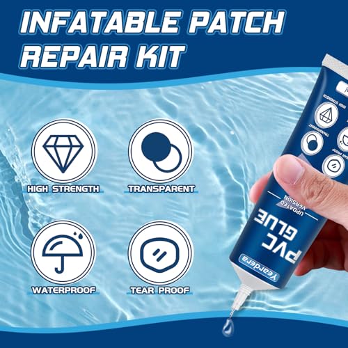 Yeardera Air Mattress Patch Kit, Waterproof Vinyl Repair Kit, High Strength PVC Adhesive for Inflatables, PVC Boats, Vinyl Glue (60ml/1 Pack) - Image 3