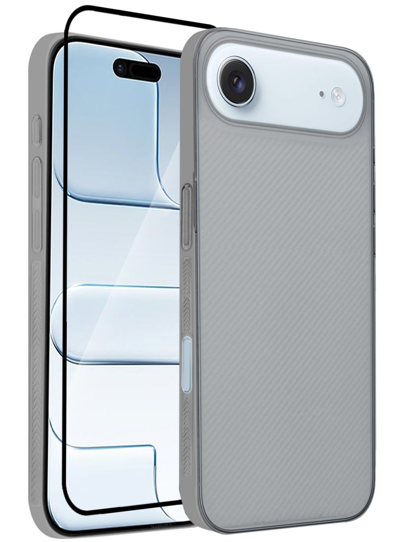 CATANES غطاء علبة 2 حزمة لجهاز iPhone 17 Air - غطاء متين وقوي فائق النحافة - تصميم خط Air Skin مع غطاء خلفي شفاف - غطاء حماية من السقوط مع واقي شاشة ثلاثي الأبعاد - أسود - Image 1