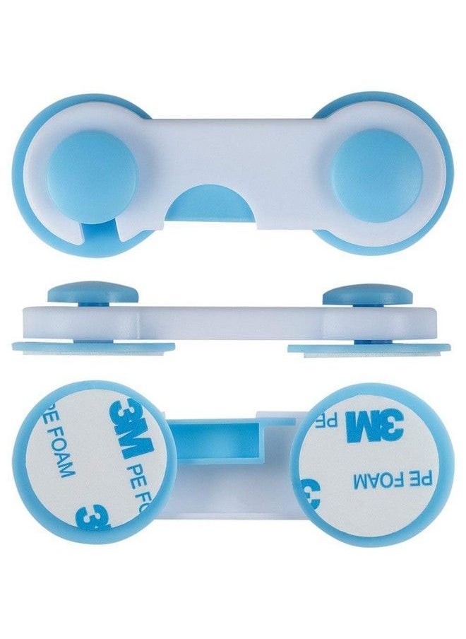 Party Propz Baby Child Kids Safety Cabinet Door Fridge Drawer Cupboard Lock (4 Pcs Blue)  - Image 2