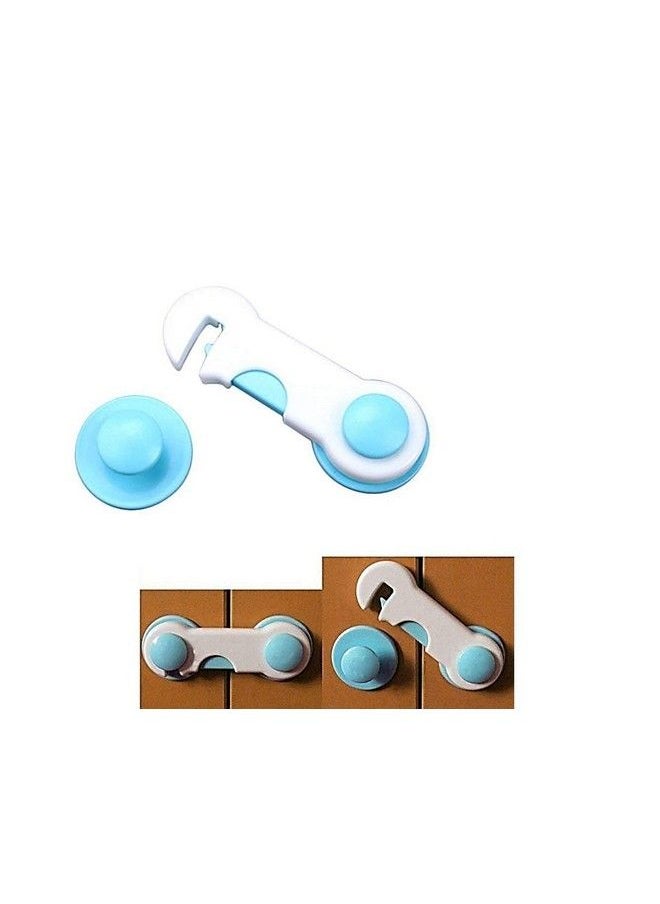 Party Propz Baby Child Kids Safety Cabinet Door Fridge Drawer Cupboard Lock (4 Pcs Blue)  - Image 5