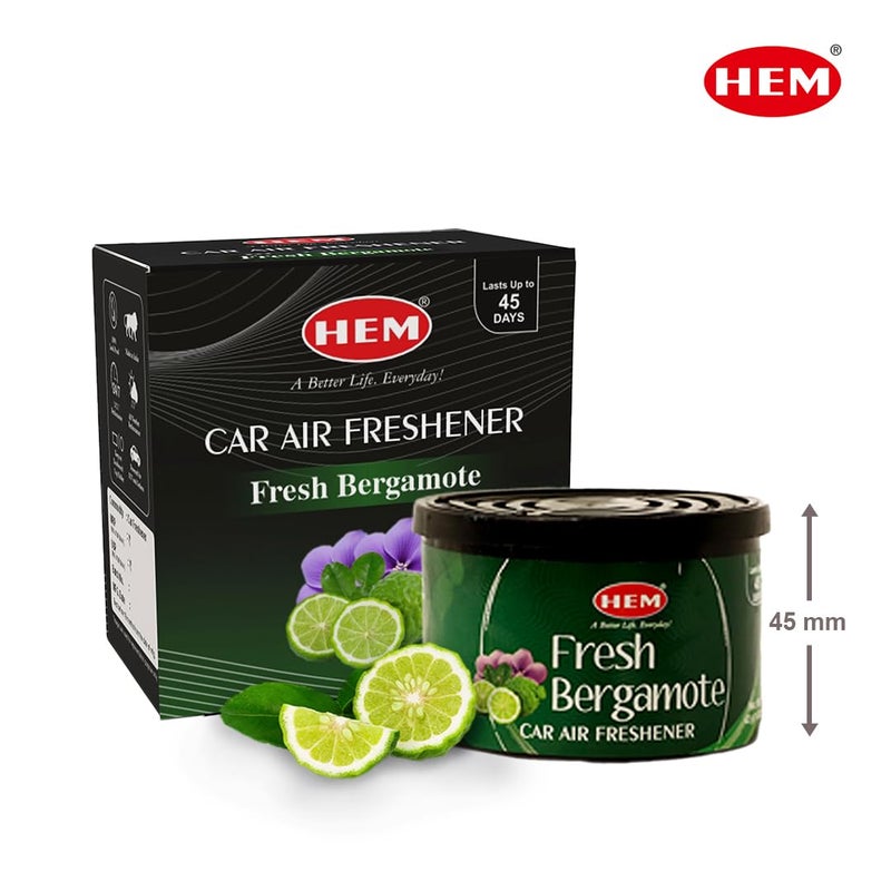 HEM Fresh Bergamote Car Air Freshener - 42g | Natural Car Perfume | Refreshing & Long-Lasting Fragrance | Easy to Use & Compact Design that Perfectly Fits | Ideal for On-the-Go Air Freshening - Image 2