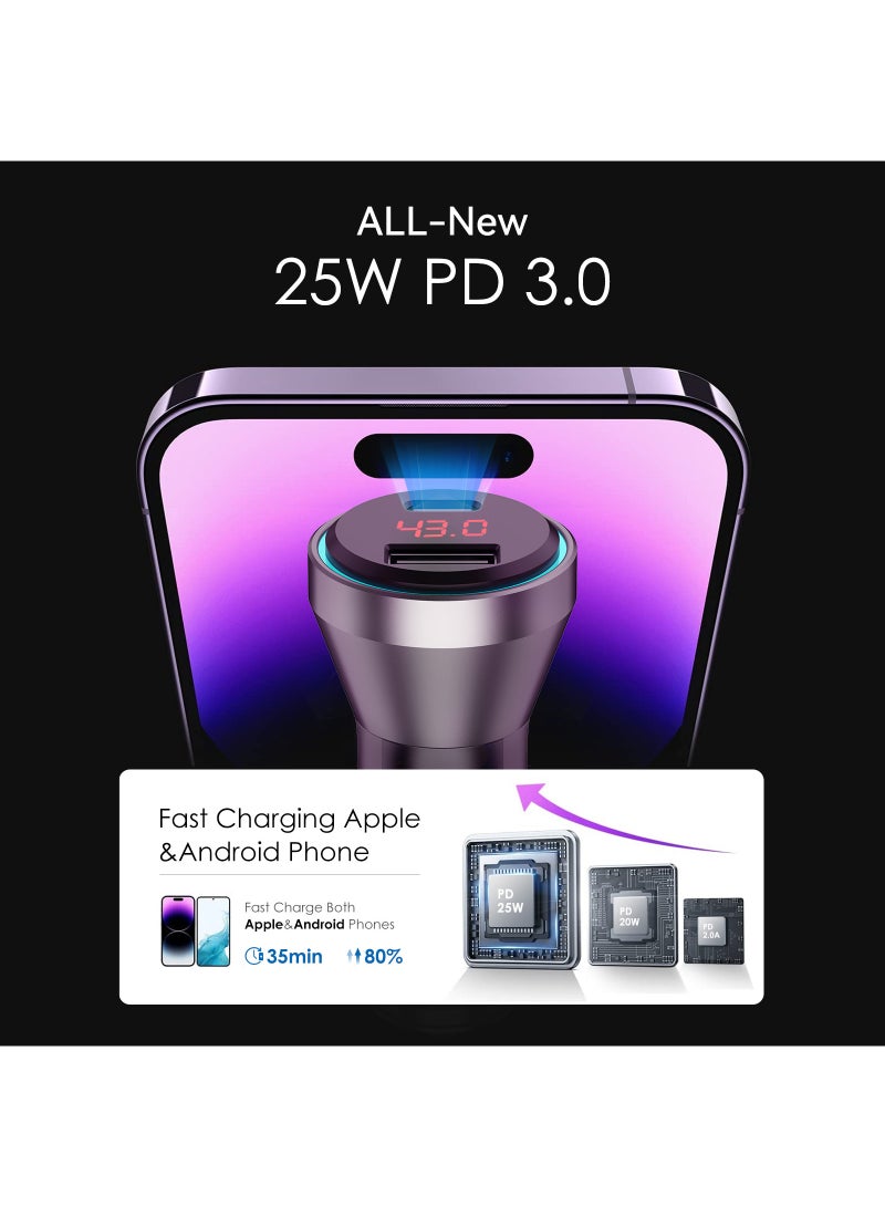 MiOne 43W Car Charger Fast Charging Dual USB Ports Black - Image 3