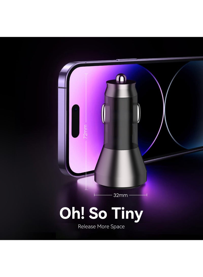 MiOne 43W Car Charger Fast Charging Dual USB Ports Black - Image 2