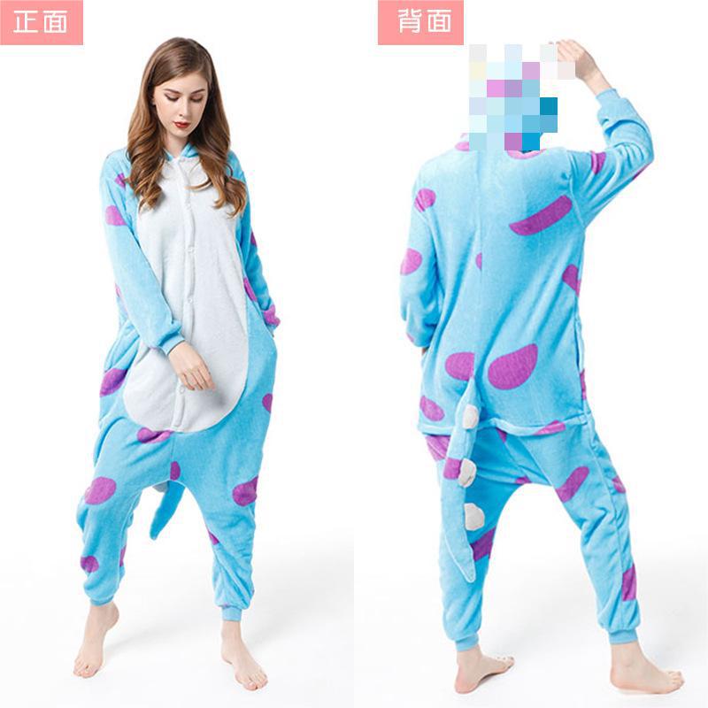 Mixed Batch New Flannel Cartoon One-Piece Pajamas Parent-Child Animal Performance Clothing Mixed Batch Home Clothes - Image 1