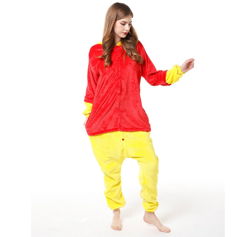 Mixed Batch New Flannel Cartoon One-Piece Pajamas Parent-Child Animal Performance Clothing Mixed Batch Home Clothes - Image 3