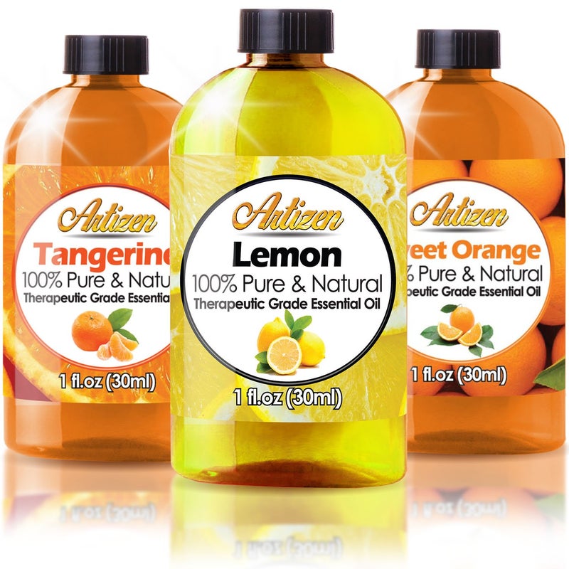 Artizen Citrus Essential Oils Set - 1 Ounce 3 Pack (100% PURE) Sweet Orange, Lemon, and Tangerine - Bonsai & Citrus Ginger Fragrance Oil - Essential Oils Big Bottle Sets - Image 1
